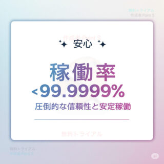 受付システムアイタッチは、安心の稼働率　99.9999％