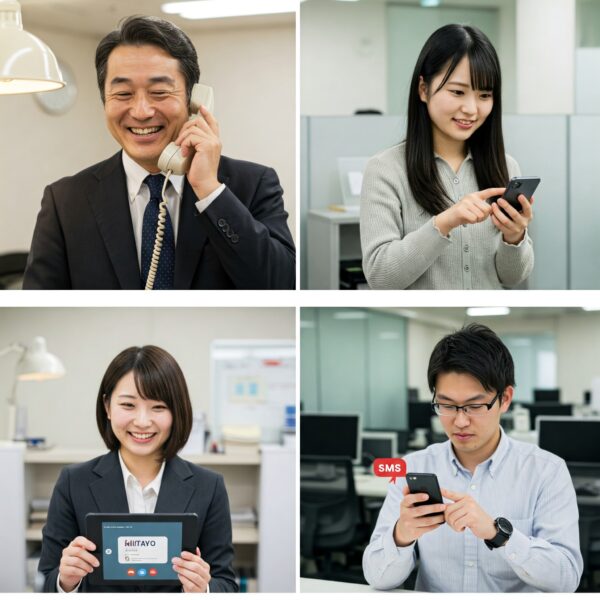 無人受付　通話、SMS通知