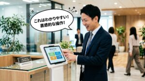 直感操作で来客も安心　アイタッチ　iPad